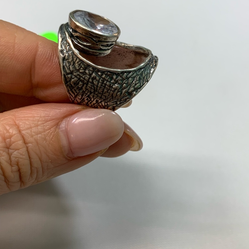 Israel 925 Sterling Silver CZ  ring size 6.25 / 050124-R049 - Picture 7 of 8